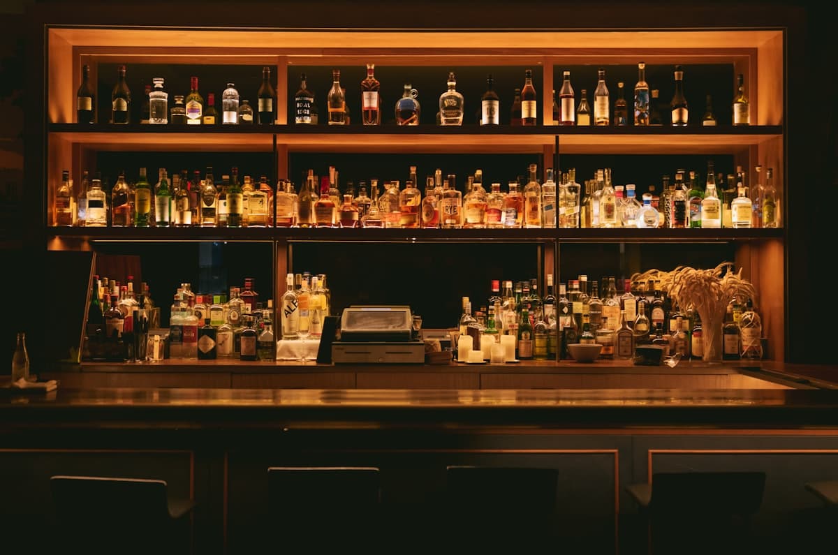 Warmly lit pub interior