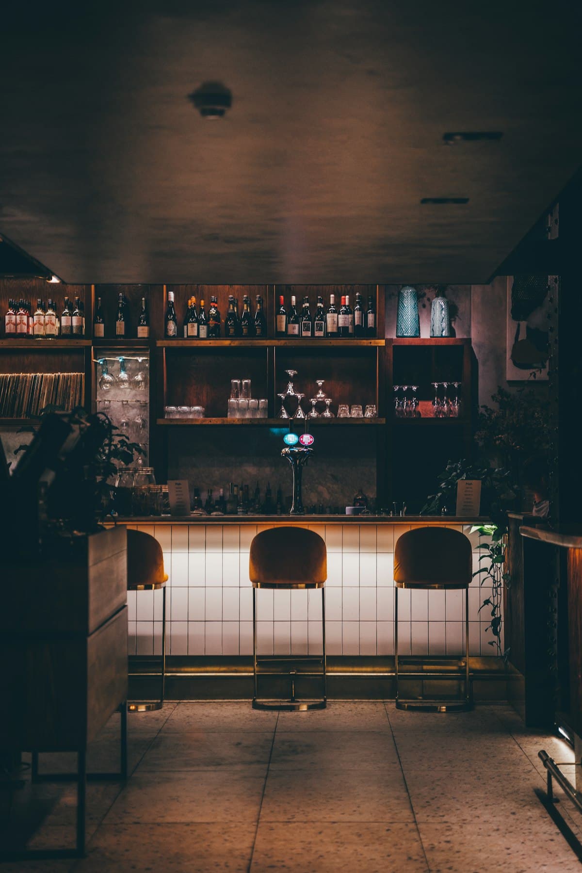 Warmly lit pub interior