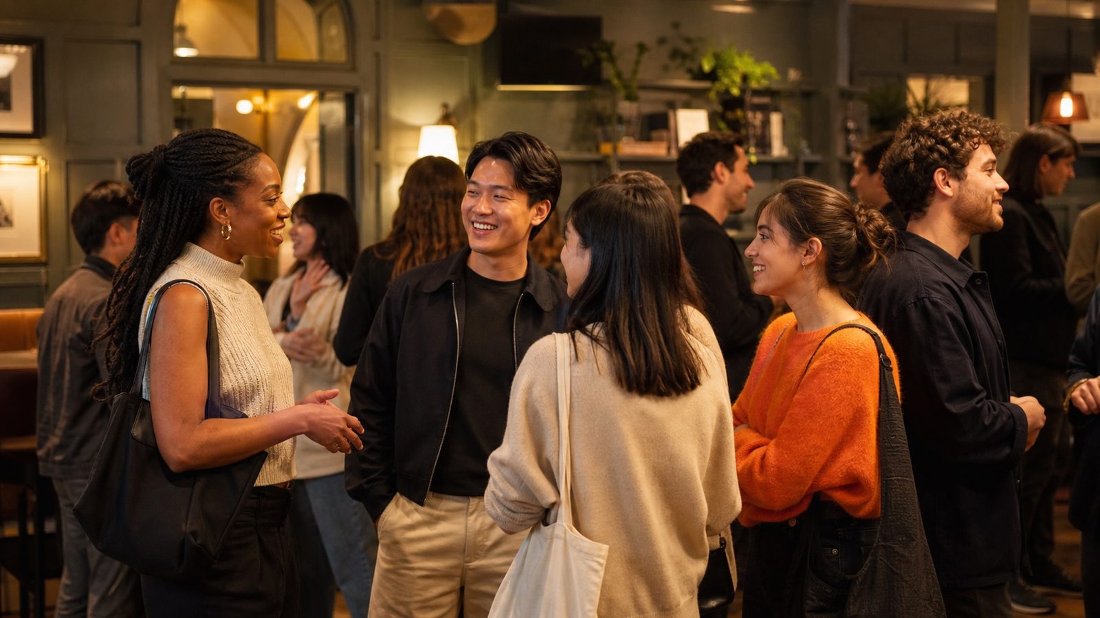 People socialising at The Beehive Clapham for the Ember London launch party.